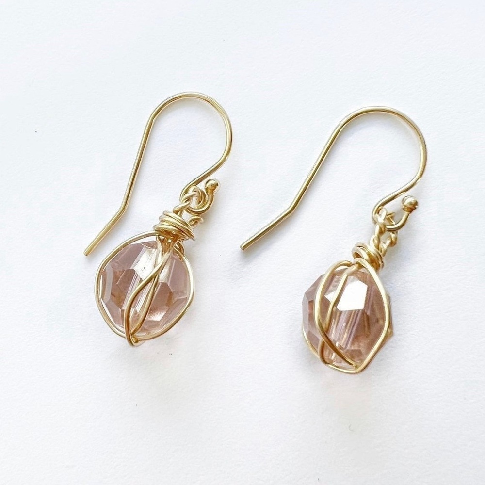 Crystal Swarovski 14k Gold Filled Wire Wrapped Earrings